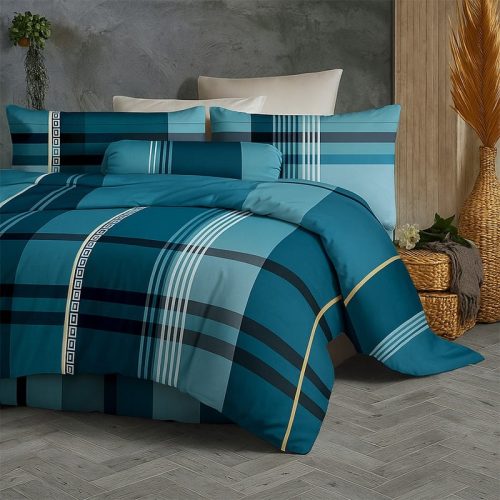 Ga trải giường vải thun ý sọc xanh đen