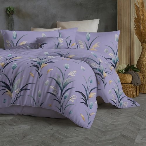 Ga trải giường vải thun ý tím hoa