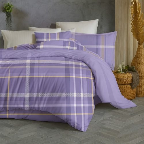 Ga Trải Giường Vải Thun Ý Tím Sọc