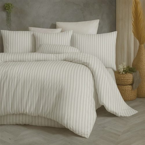 Ga trải giường vải thun ý trắng sọc thuần