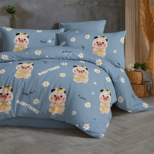 Ga trải giường vải thun ý xanh dương Babytree